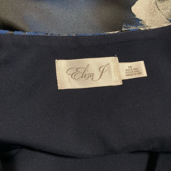 Eliza J. Blue brocade halter dress - Picture 6 of 6